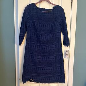 Jessica Howard Navy Blue Lace Dress
